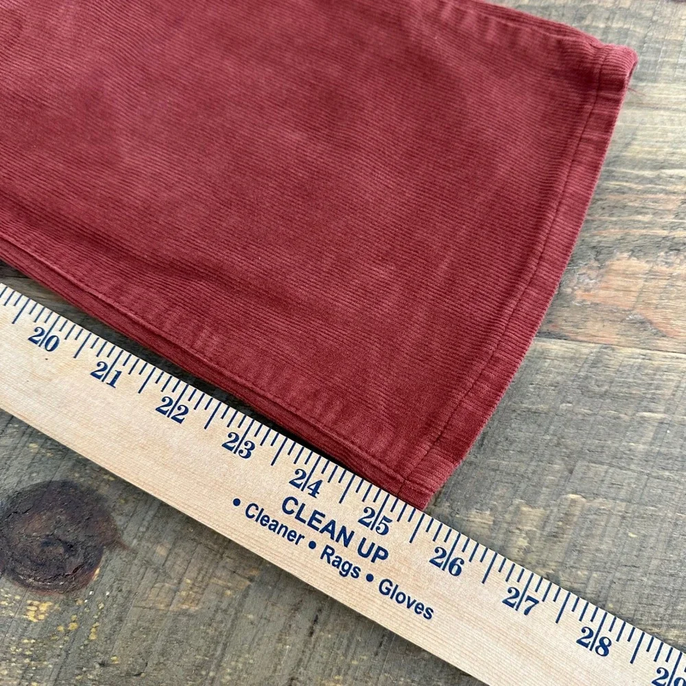 Madewell Cali demi boot Corduroy Flare Button Fly Jeans Rust Red Women's Size 26